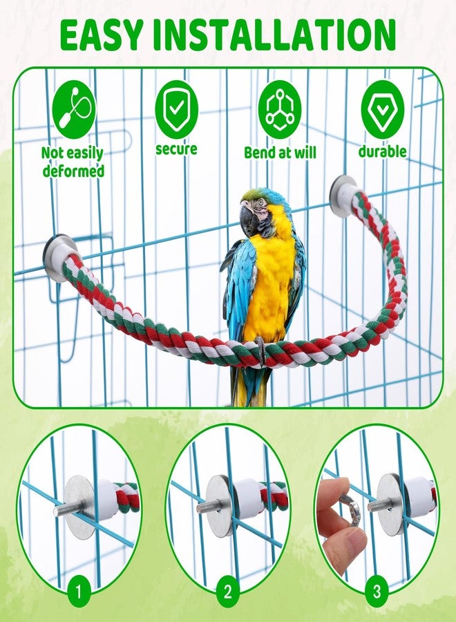 Novabright 6Pcs 24.5 Inch Bird Rope Perch Stand Bendable Large Bird Swing Perch Parrot Climbing Standing Toys Cage Accessories for Parakeet, Cockatiel, Budgie, Lovebirds - Image 3